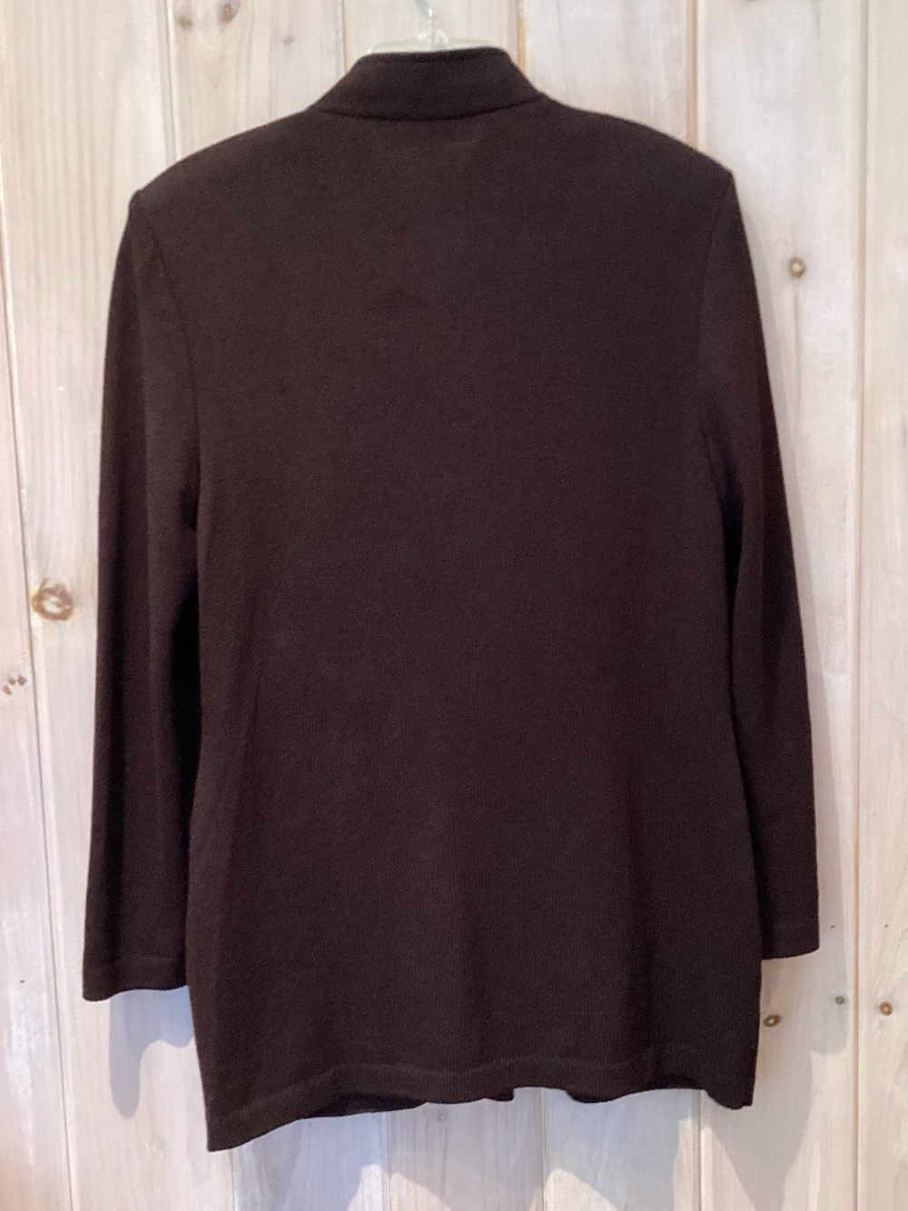 St John Santana Knit Cardigan Blazer Size 8 Chocolate Brown - Picture 6 of 8